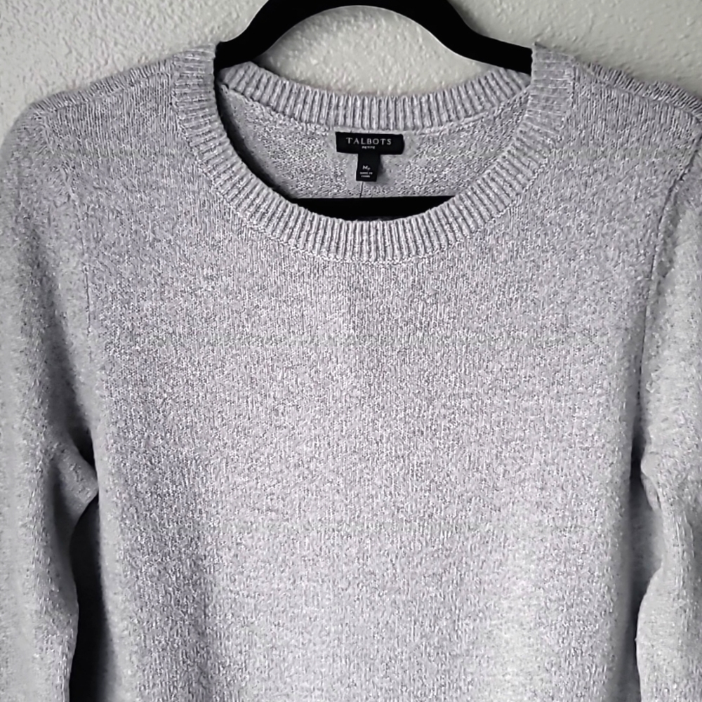 Talbots NWT Essential Knit Sweater Dress Size Medium Petite Color Heather Grey - Picture 5 of 10